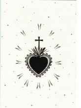Carte Sacré Coeur en dorure format carte postale